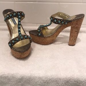 Prada sandals with cork heels